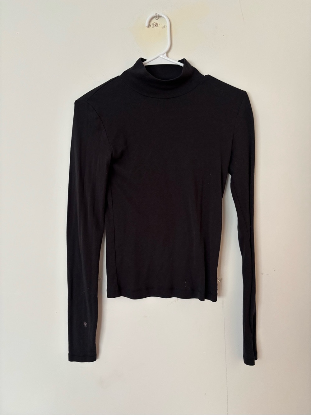 bdg black stretchy high mock neck long sleeve cropped tee top🖤